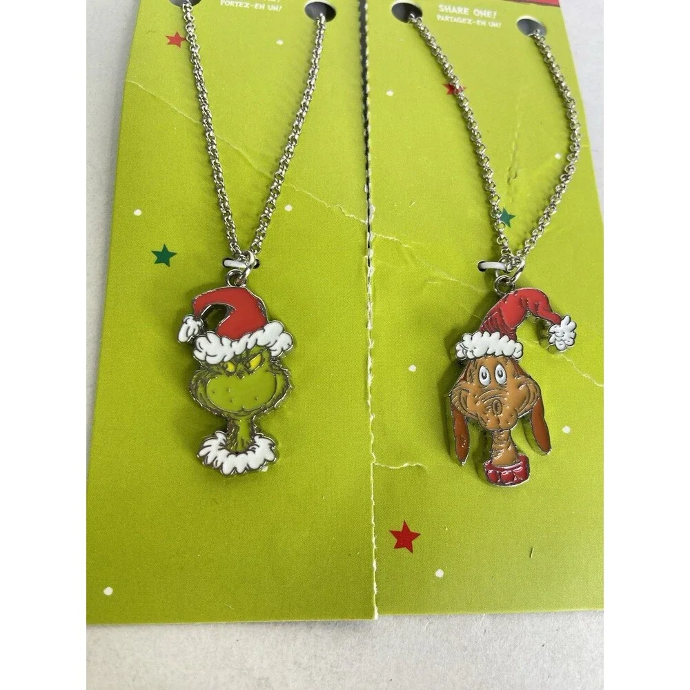 Dr. Seuss How The Grinch Stole Christmas Grinch and Max Best Friend Necklace Set